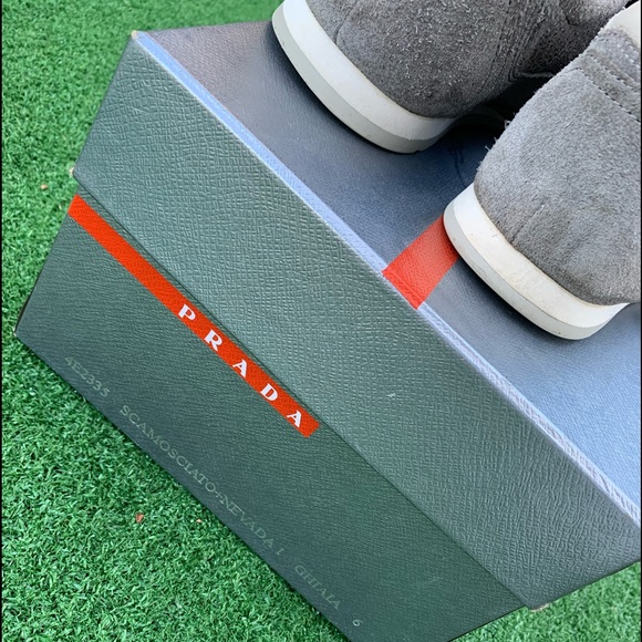 Prada grey suede low top sneakers sz 8 (41) - Picture 5 of 5